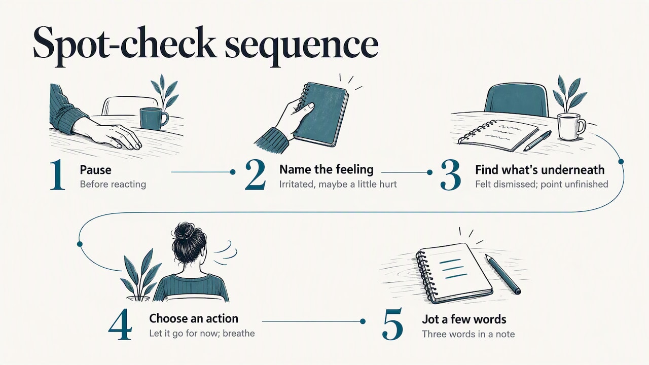 Five stages of a brief spot check