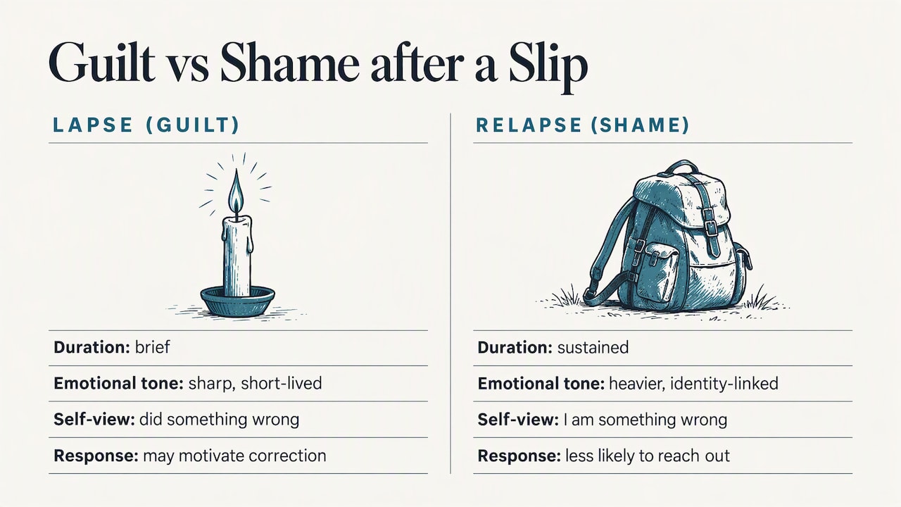 Guilt, Shame, and the Emotional Weight of a Slip — overview diagram