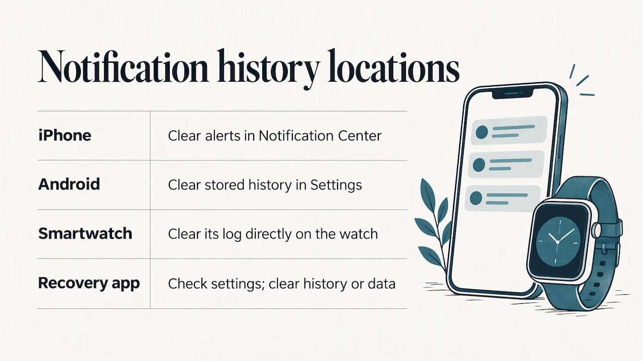 Separate notification histories to clear on each device