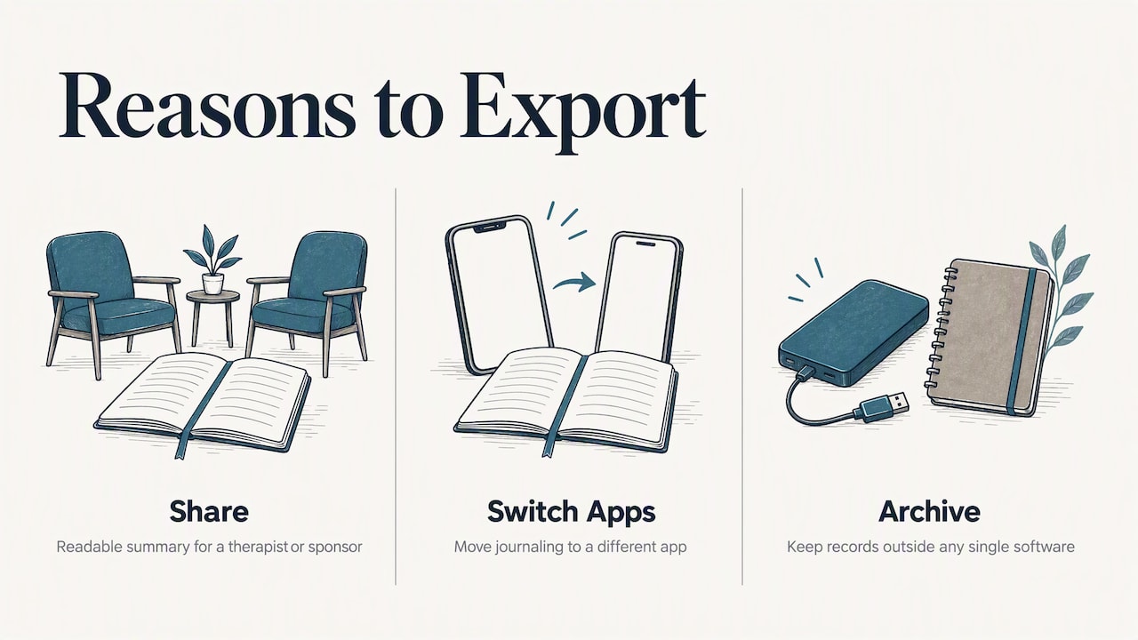 Why exporting your recovery data is worth doing — overview diagram